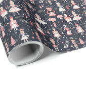 Feestelijk Kerst Notenkraker thema patroon Cadeaupapier (Rol Hoek)