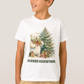 Feestelijk Kerst polar beer tekst toevoegen T-Shir T-shirt (Voorkant)