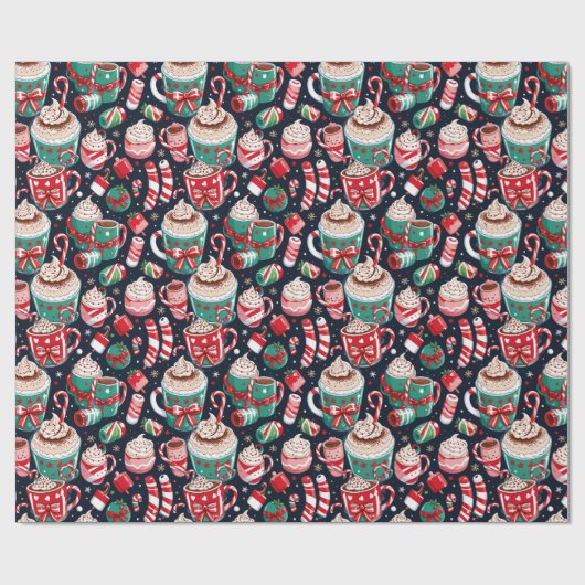 Feestelijk Kerst Snoep Cadeaupapier (Vlak)