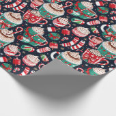 Feestelijk Kerst Snoep Cadeaupapier (Hoek)