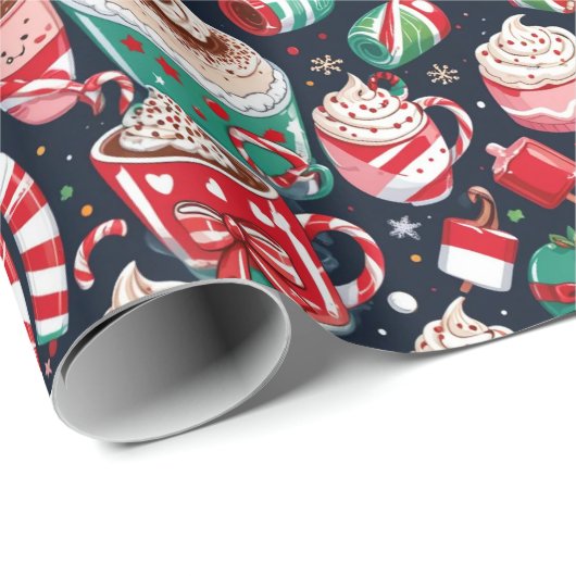 Feestelijk Kerst Snoep Cadeaupapier (Rol Hoek)