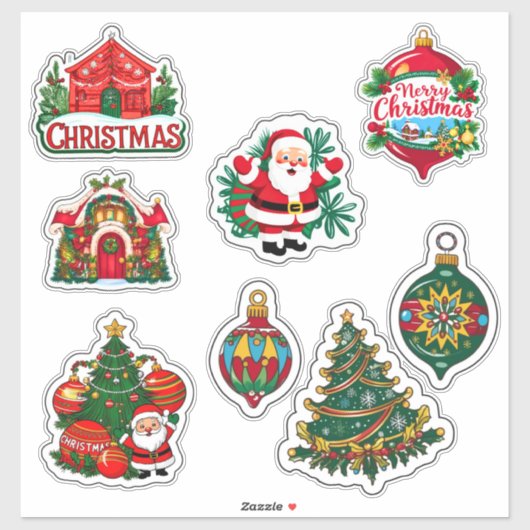 Feestelijk Kerst sticker Collectie (Vel)