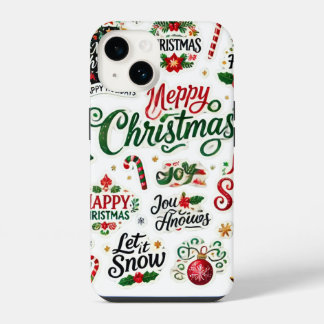 Feestelijk Kerst sticker Collectie – grillig H iPhone 14 Hoesje