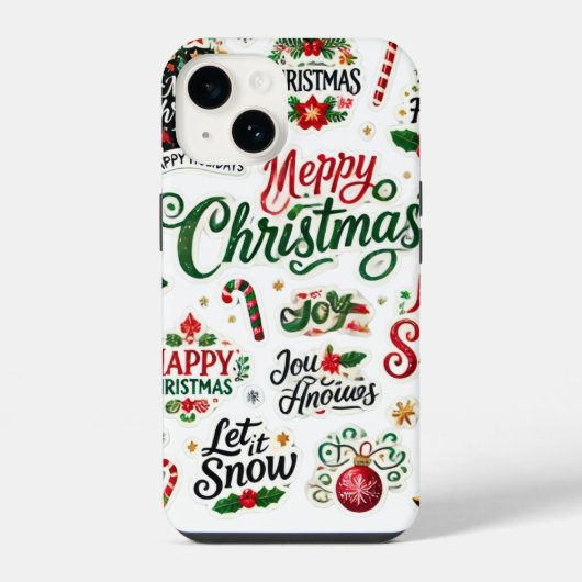 Feestelijk Kerst sticker Collectie – grillig H iPhone Hoesje (Achterkant)