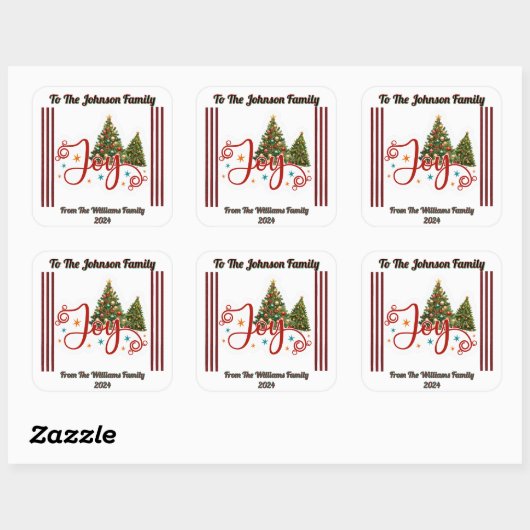 Feestelijk Kerst sticker met bomen (Vel)