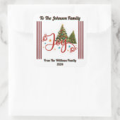 Feestelijk Kerst sticker met bomen (Tas)