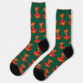 Feestelijk Kerst Teddybeerontwerp Sokken (Links)