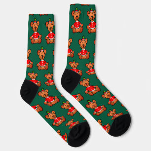 Feestelijk Kerst Teddybeerontwerp Sokken