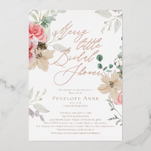 Feestelijk Kerst Vrijgezellenfeest – Elegant & Fun Folie Uitnodiging (Voorkant)