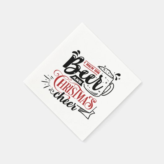 feestelijk kerstbier drink servet (Hoek)