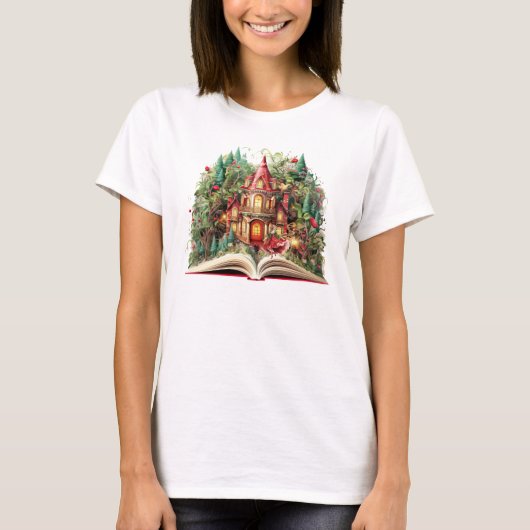 Feestelijk kerstboek ontwerp t-shirt (Voorkant)
