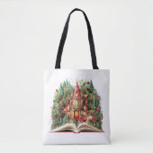 Feestelijk kerstboekontwerp tote bag (Voorkant)