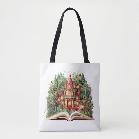 Feestelijk kerstboekontwerp tote bag (Voorkant)