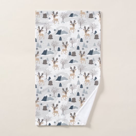 Feestelijk Kerstbos rendier Bad Handdoek (Handdoek)
