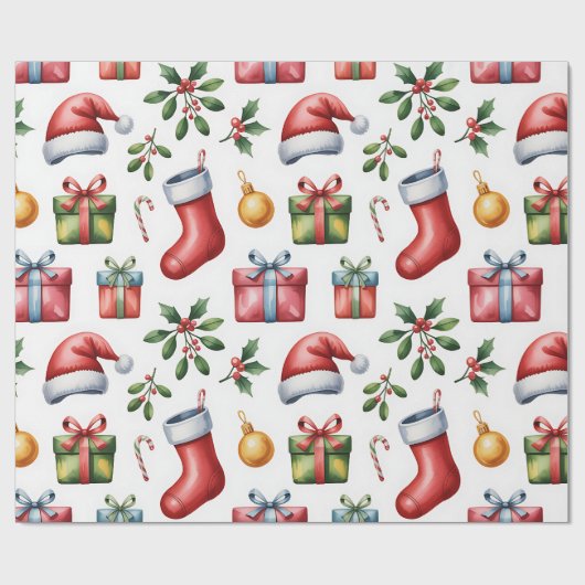 Feestelijk kerstcadeaupapier cadeaupapier (Vlak)
