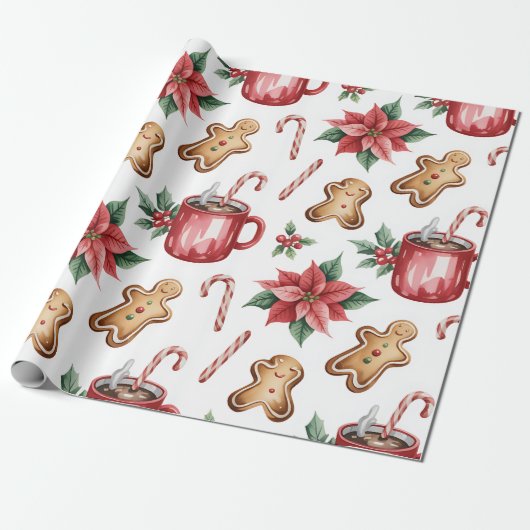 Feestelijk kerstcadeaupapier cadeaupapier (Uitgerold)