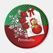 Feestelijk Kerstfeest Beer Magneet (Voorkant)
