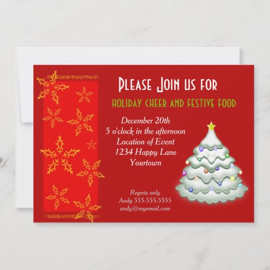 Feestelijk kerstfeest kaart (Achterkant)