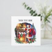 Feestelijk kerstfeest kaart (Staand voorkant)