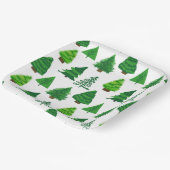 Feestelijk kerstfeest kerstbomen papieren bordje (Gebogen)