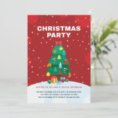 Feestelijk kerstfeest met kerstboom kaart (Staand voorkant)