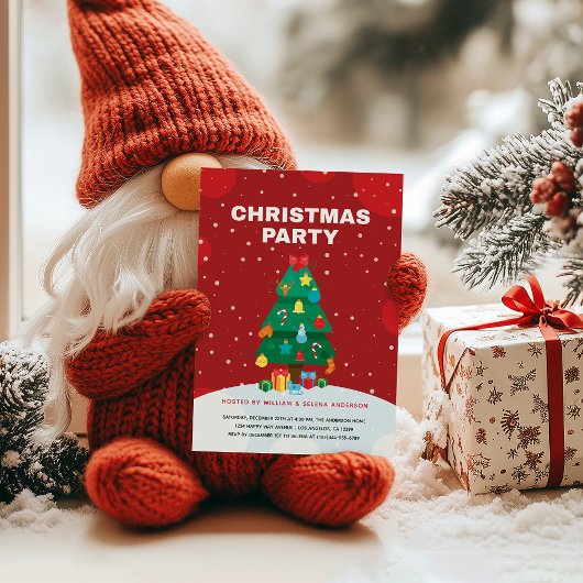 Feestelijk kerstfeest met kerstboom kaart