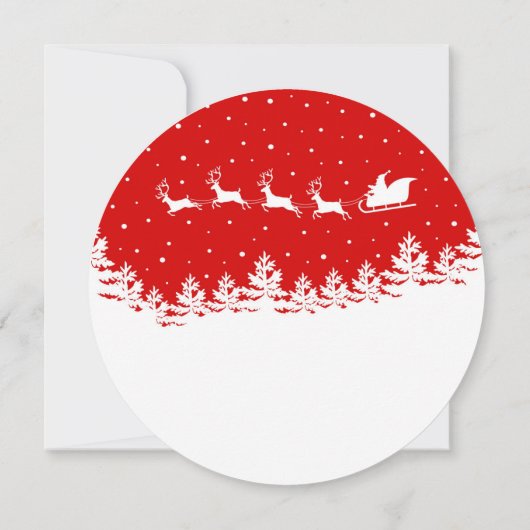 Feestelijk Kerstfeest Santa Red White Kaart (Achterkant)