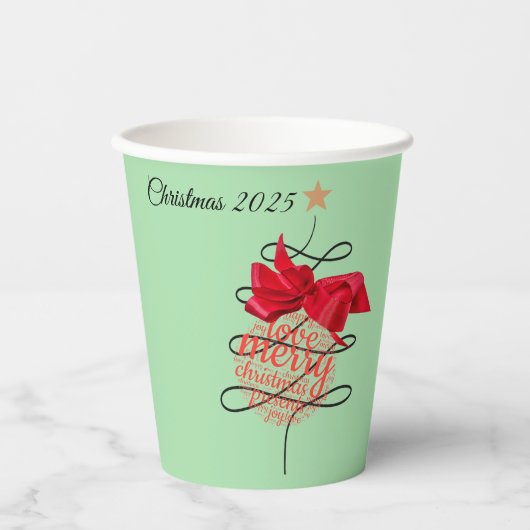 Feestelijk kerstfeest van Bauble Papieren Bekers (Voorkant)