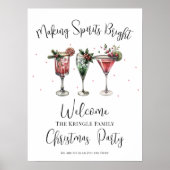 Feestelijk kerstfeest welkomstbord poster (Voorkant)
