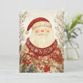 Feestelijk Kerstfeest Wenskaart Kerstman Feestdagenkaart (Staand voorkant)