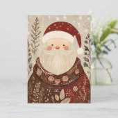 Feestelijk Kerstfeest Wenskaart Kerstman Feestdagenkaart (Staand voorkant)