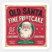 Feestelijk kerstfrituurfeest vierkante sticker (Voorkant)