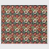 Feestelijk kerstgewatteerd patroon cadeaupapier (Vlak)