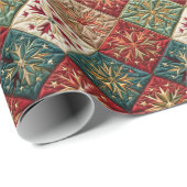 Feestelijk kerstgewatteerd patroon cadeaupapier (Rol Hoek)