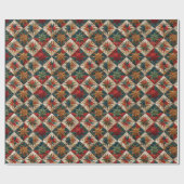 Feestelijk kerstgewatteerd patroon cadeaupapier (Vlak)