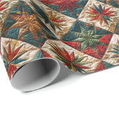 Feestelijk kerstgewatteerd patroon cadeaupapier (Rol Hoek)