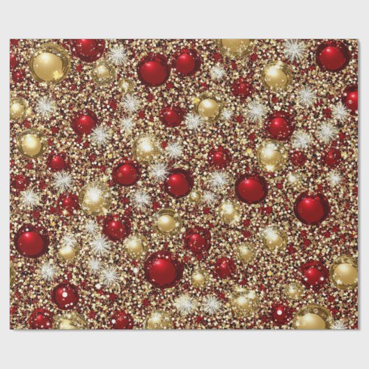 Feestelijk kerstglitterpatroon cadeaupapier (Vlak)