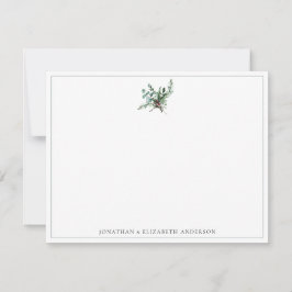 Feestelijk Kerstgroen Minimalistisch  Notitiekaartje