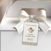 Feestelijk Kerstgroen Rode bessen Eten Cadeaulabel