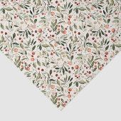 Feestelijk Kerstgroen Rode bessen Tissuepapier (Detail)