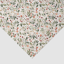 Feestelijk Kerstgroen Rode bessen Tissuepapier