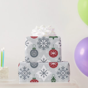 Feestelijk kerstinpakpapier met sneeuwvlokken cadeaupapier