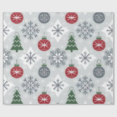 Feestelijk kerstinpakpapier met sneeuwvlokken cadeaupapier (Vlak)