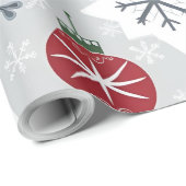Feestelijk kerstinpakpapier met sneeuwvlokken cadeaupapier (Rol Hoek)