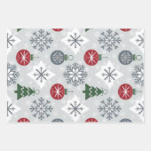 Feestelijk kerstinpakpapier met sneeuwvlokken inpakpapier vel (Voorkant)