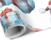 Feestelijk kerstinpakpapier versierd met uilen cadeaupapier (Rol Hoek)