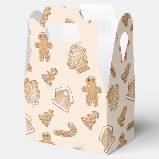 feestelijk kerstkeukenkoekjespatroon bedankdoosjes (Geopend)