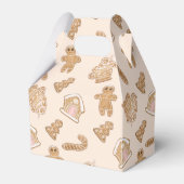 feestelijk kerstkeukenkoekjespatroon bedankdoosjes (Voorkant Zijde)