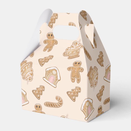 feestelijk kerstkeukenkoekjespatroon bedankdoosjes (Voorkant Zijde)