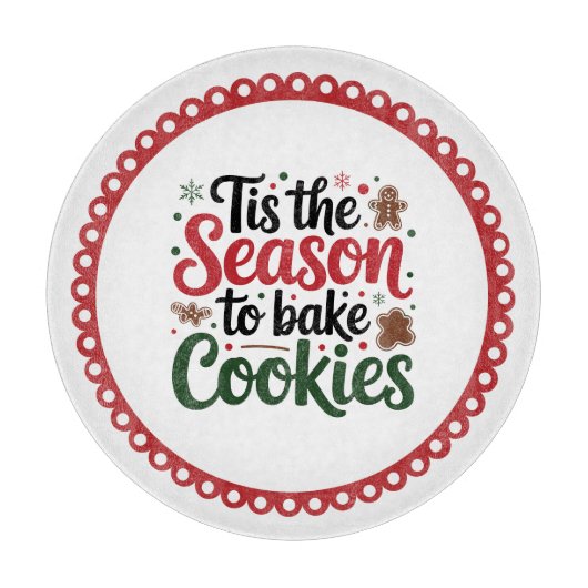 Feestelijk kerstkoekjes bakseizoen  snijplank (Voorkant)